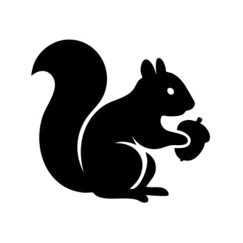 Squirrel with apple icon illustration vector
