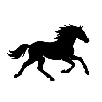 A silhouette of a horse running on a white background vector