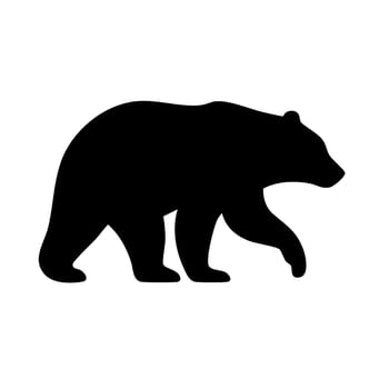 A black silhouette of a bear on a white background vector