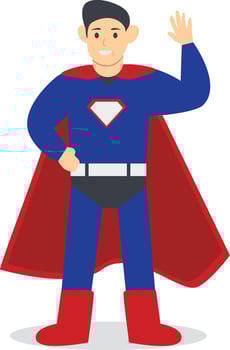 Man Superhero Illustration. Isolated on White Background. vector