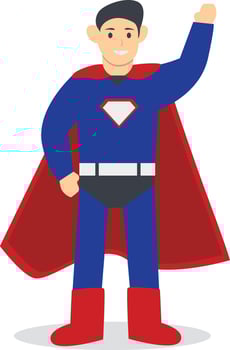 Man Superhero Illustration with Cartoon Design vector