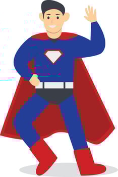 Man Superhero Illustration with Cartoon Design. vector