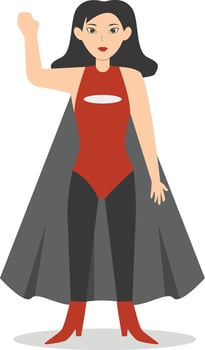 Female Superhero Cartoon Character Isolated on White Background vector
