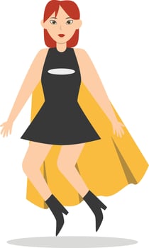 Female Superhero Cartoon Character, Isolated on White Background. vector