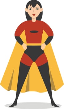 Female Superhero Character. Flat Illustration. vector