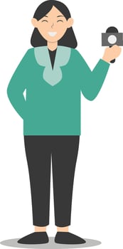 People Journalist Character in Cartoon Design vector