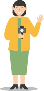 People Journalist Character in Cartoon Design. vector
