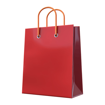 Red Shopping Bag Mockup on Transparent Background clean red shopping png