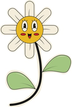 Retro Cartoon Character. Funny Groovy Character. Isolated on White Background vector