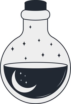 Mystical Celestial Doodle with Minimalism Design. vector