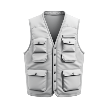 White utility vest with multiple pockets. png
