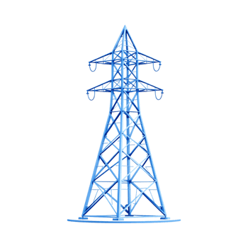 High voltage power transmission tower png