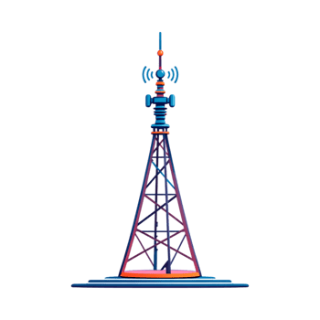 Communication tower, broadcasting signal, network technology png