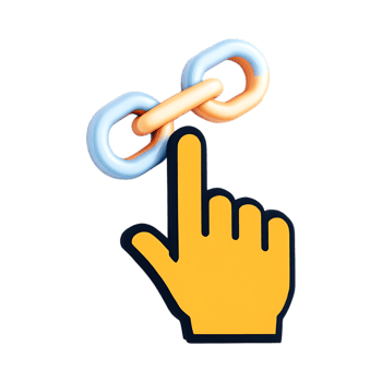 Hand clicking on a chain link. Concept of connection, network, hyperlink. png
