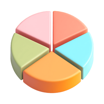 Pastel color pie chart infographic element png