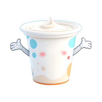 Cute yogurt cup cartoon character png