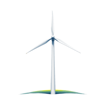 Single wind turbine generating clean energy. png