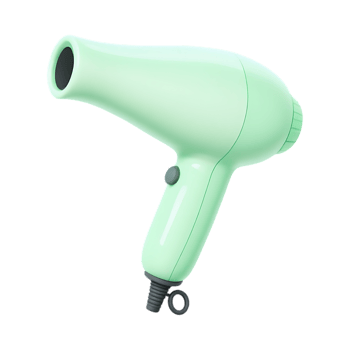 Mint green hair dryer isolated png