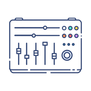 Audio mixer control panel interface png