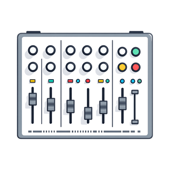 Simple audio mixer interface illustration. png
