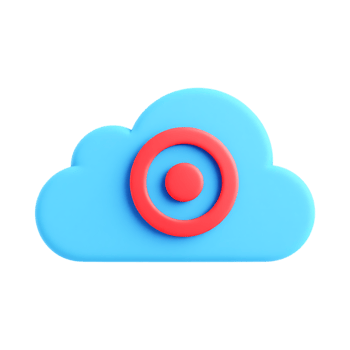 Cloud storage target icon, 3D render png