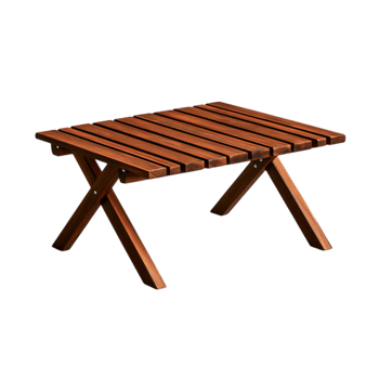 Wooden Outdoor Table with Slatted Top for Patio, Garden, or Backyard Use and Decor png
