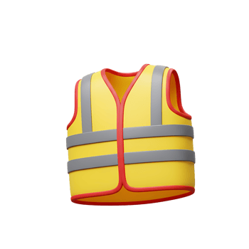 3D Hi Vis Safety Vest for Construction and Workplace Safety png