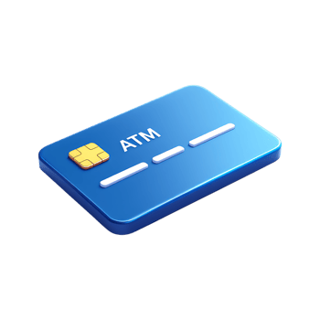 3D render of a blue ATM card. png