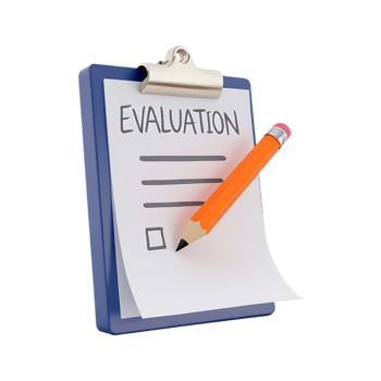 Evaluation form with pencil on clipboard png