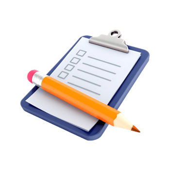 Checklist clipboard and pencil. Planning, to do list concept. png