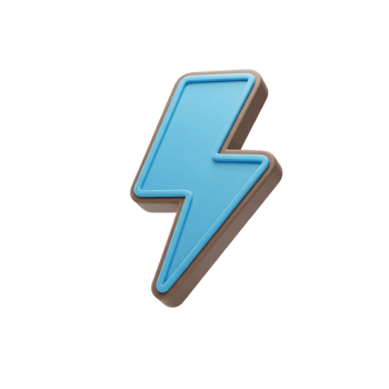 3D Lightning Bolt Icon for Power and Energy png