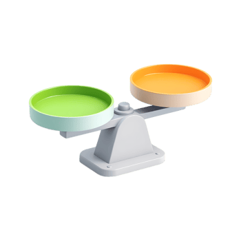 Colorful balance scale, decision making concept png