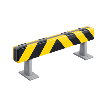 Industrial safety barrier, yellow and black stripes. png