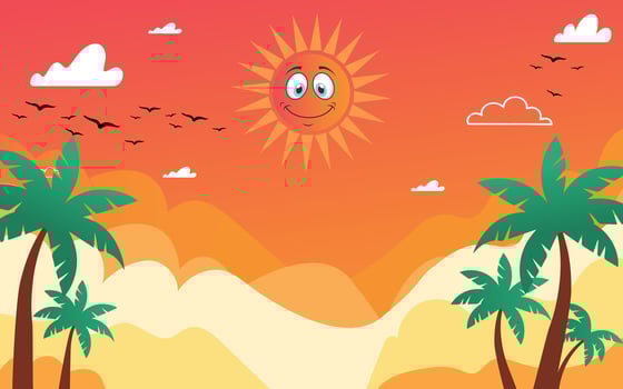 Playful Summer Background with Palm Trees vector