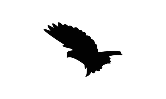 Flying American goldfinch bird black Silhouette Design vector