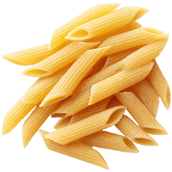 Raw penne pasta isolated on transparent background png