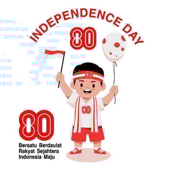 Child celebrating Independence Day in Indonesia vector