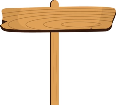 Illustration of Wood Sign Post with Cartoon Style. vector