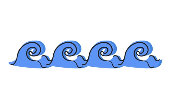 seamless horizontal pattern consisting of curls in the form of waves vector