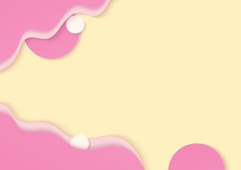 Pink and cream liquid on yellow background vector