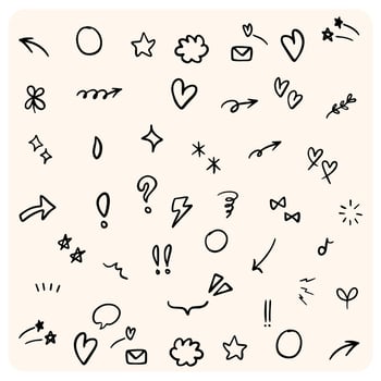 Whimsical Hand-drawn Decorative Elements and Doodles vector