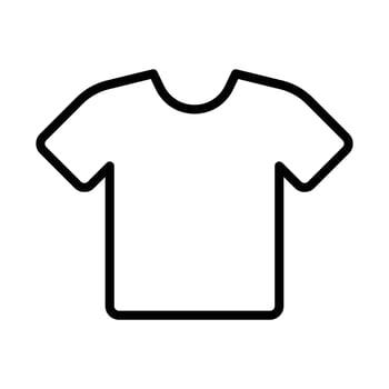 Minimalist Outline of a Blank T-Shirt for Clothing Design Templates vector