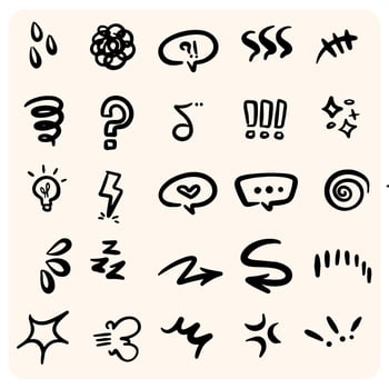 Hand-Drawn Doodle Speech Bubbles and Thought Clouds vector
