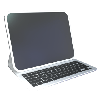 Tablet With Keyboard Case 3D Illustration png