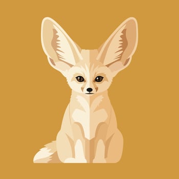 Illustration of a Fennec Fox with Large Ears. vector