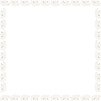 Polar bear frame. Arctic bear nursery simple art design with empty space for your text vector