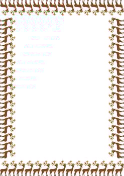 Reindeer frame. Christmas decor template for your text vector
