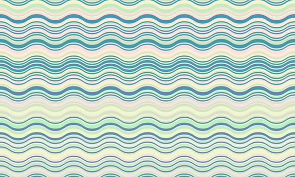 Serene pastel wave pattern. Perfect for backgrounds, textile designs, or website decoration. This calming, repetitive design evokes feelings of peace and tranquility. vector
