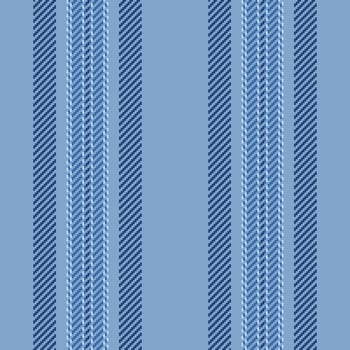 Vertical striped pattern in shades of blue. Classic textile design with woven texture effect. Ideal for backgrounds, apparel, and home decor projects. vector