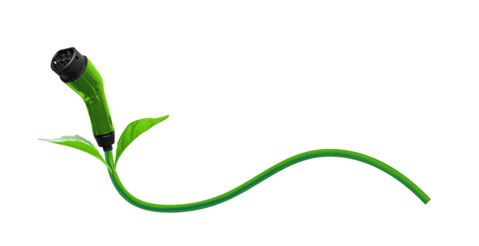 Green Electric Cable with Leaf Eco Concept png